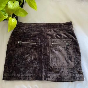 Free People Brown Velvet Dust to Dust Mini Skirt